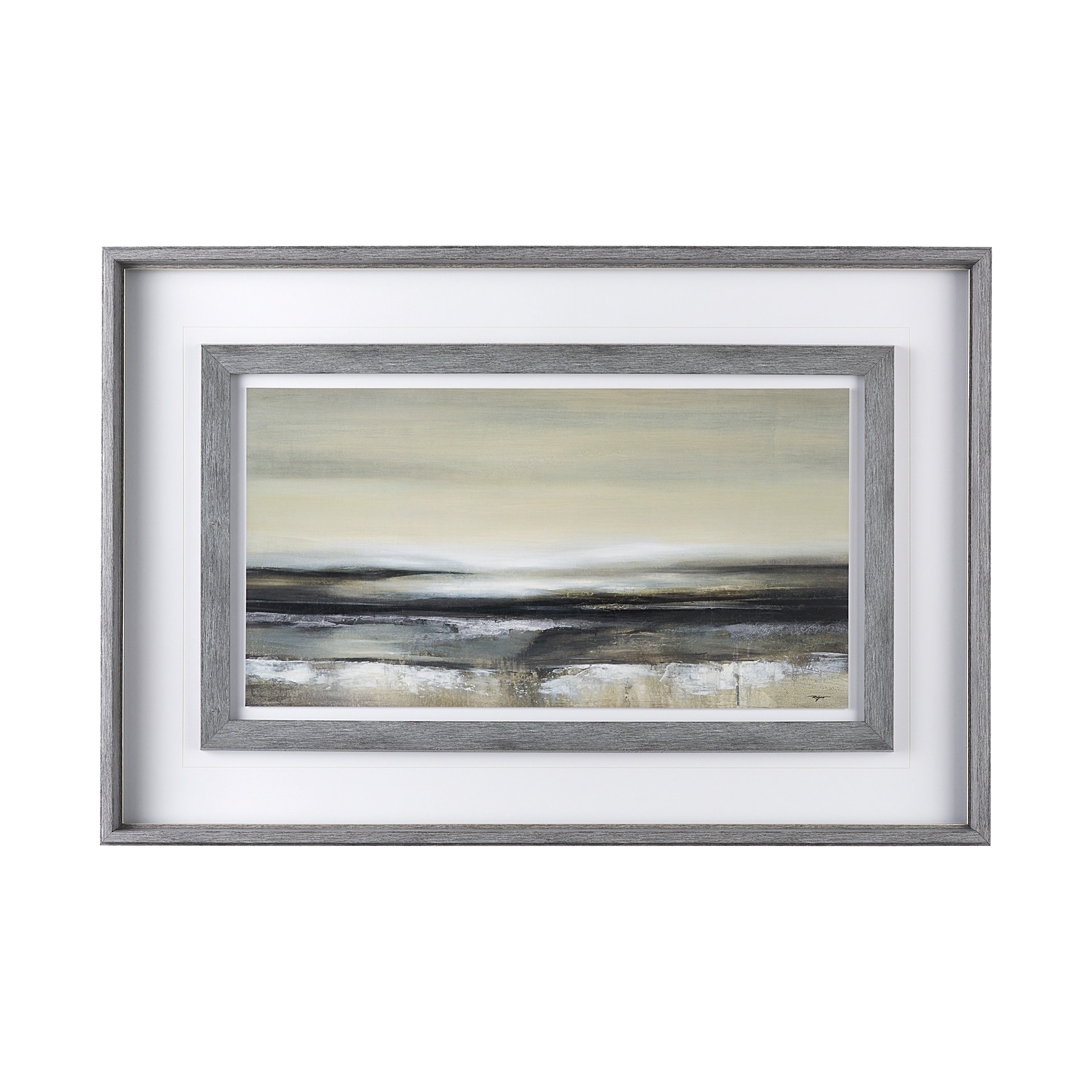 Mercana Silver Light by Pablo Rojerro a Hand Embellished Textured Framed Art Print Matted under Glass