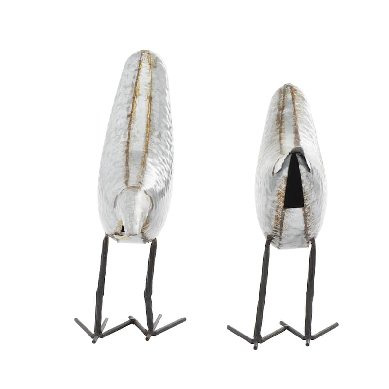 Metal Bird Sculpture - Set of 2 Gray - Roche River Decor