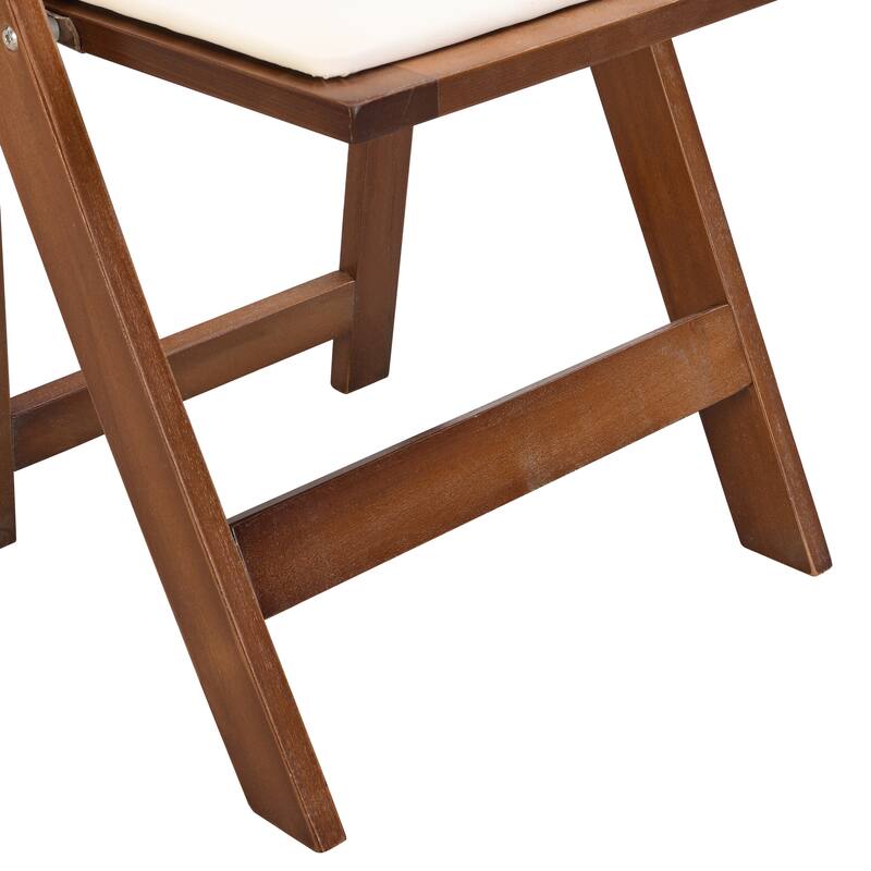 Modern 16.1" Folding Accent Chair with Solid Wood Frame for Dining Room (Set of 4)