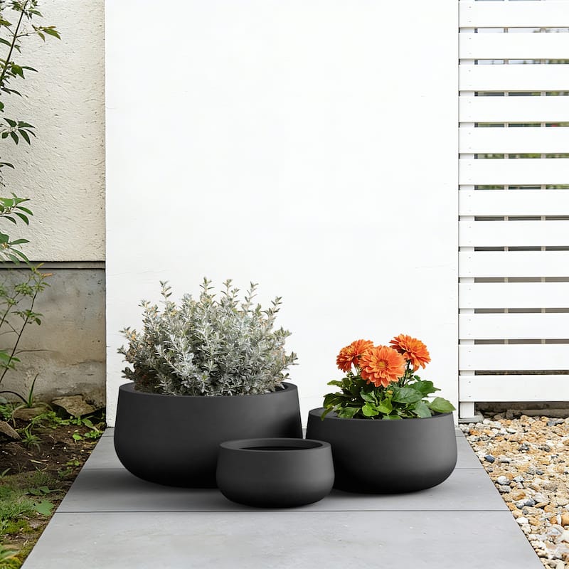 Concrete Round Planter / Pot Indoor & Outdoro Planter Bowl
