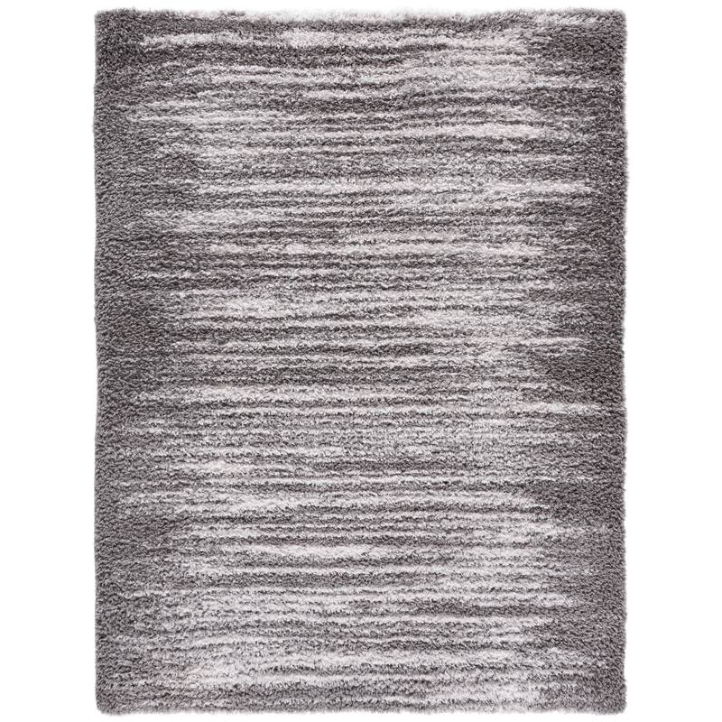 SAFAVIEH Atlantis Shag Annerose Ultra Thick Plush Rug - 5'3" x 7'6" - Grey/Ivory