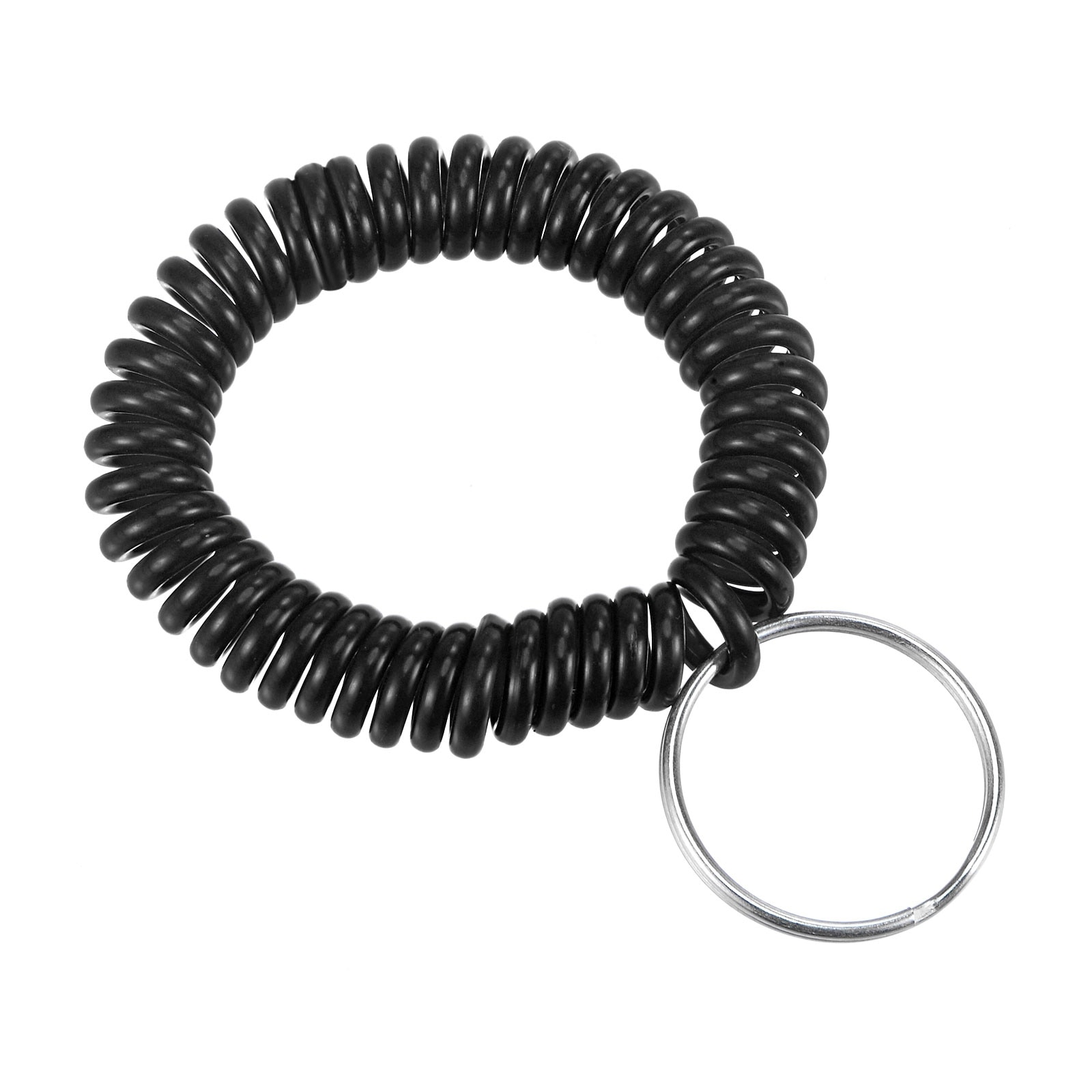 4Pcs Spiral Keychain Plastic Wrist Coil Keyring Wristband Key