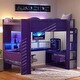 preview thumbnail 2 of 30, Gaming Loft Bed with Multifunctional Design and LED, Twin/Full Size