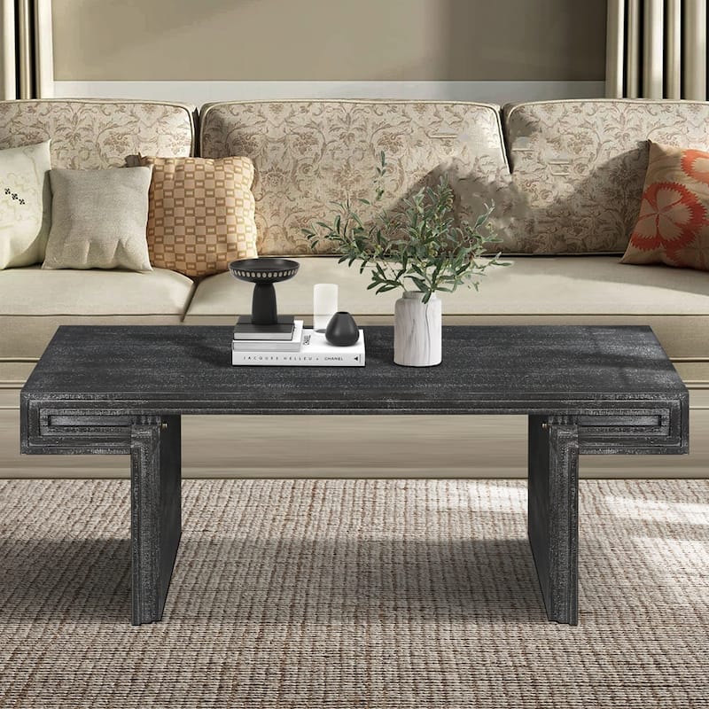 Double-Tier Structure with Rustic Finish Coffee Table