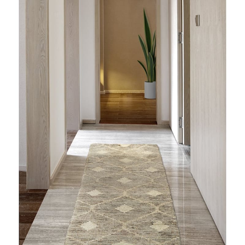 Reign Diamond Handwoven Area Rug by Kosas Home - 2.6x8 - Stone Grey