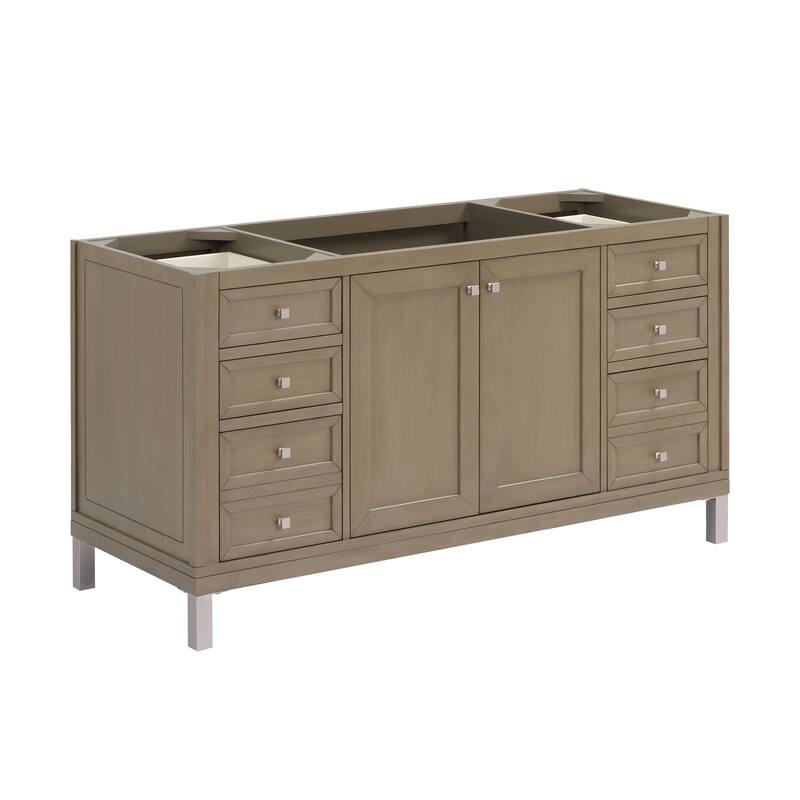 Chicago 60" Single Vanity, Walnut Whisper - No Top