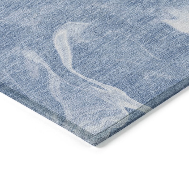 Machine Washable Indoor/ Outdoor Chantille Abstract Motion Rug