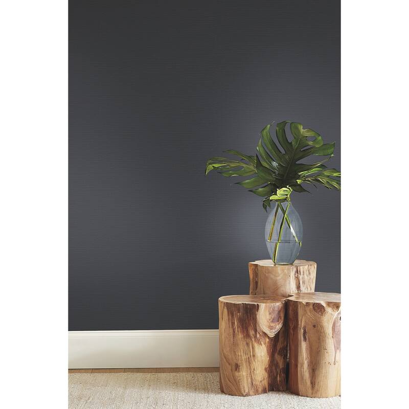 York Wallcoverings Sisal Grasscloth Black Wallpaper