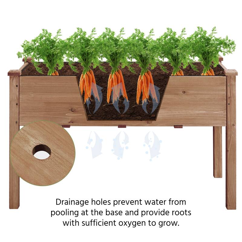 Yaheetech Raised Wooden Garden Bed Flower Boxes and Vegetable Planter