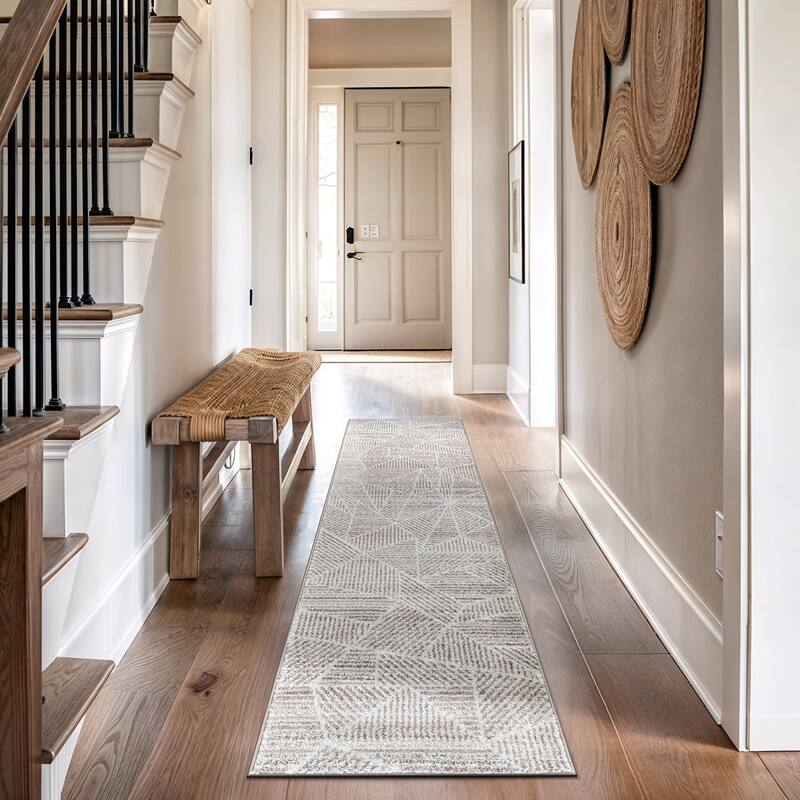 Contemporary Geometric Stripe Area Rug