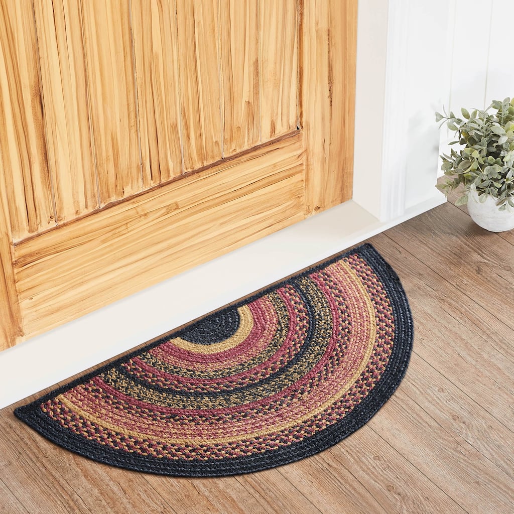 Heritage Farms Jute Rug Half Circle w/ Pad 16.5x33 - 3'6"
