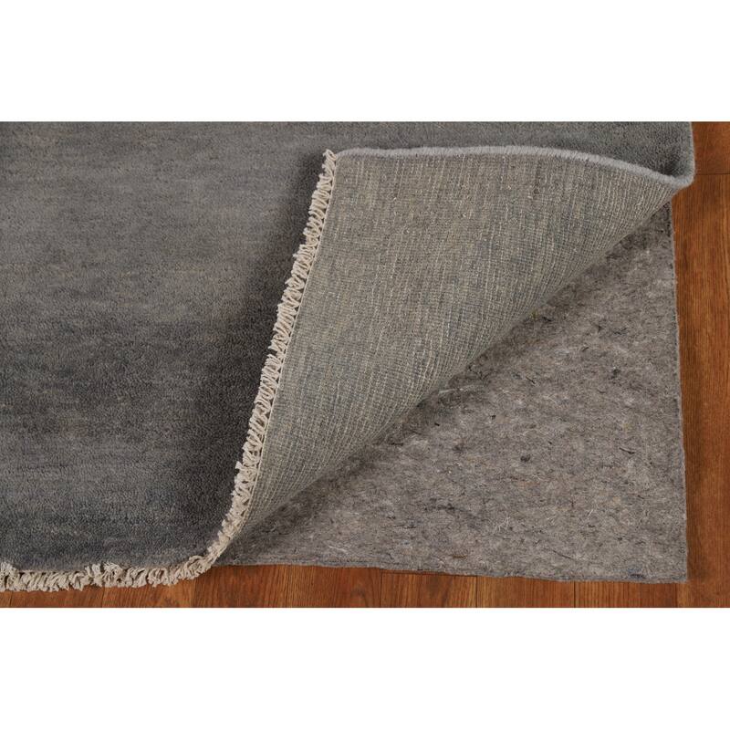 Gray Modern Gabbeh Oriental Runner Rug Handmade Wool Carpet - 3'4"x 6'6"