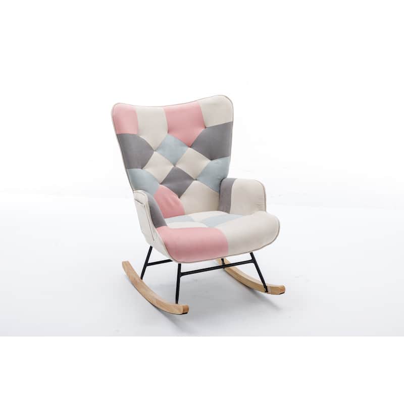 Modern Patchwork Accent Chair for Living Room Bedroom Studio