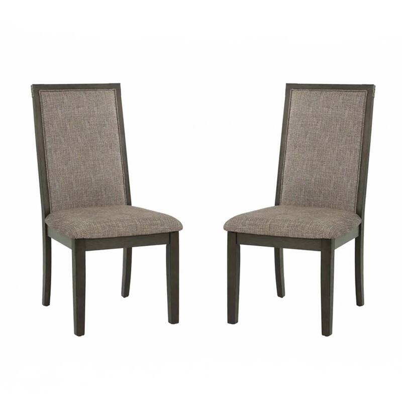 Dining Chair With Upholstered Cushion, Grey(Set of 2)