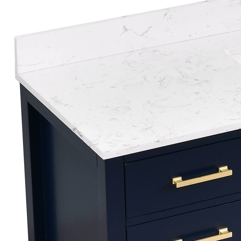 StarrySky 60 inch Undermount Single Sink Bathroom Vanity with Engineered Carrara Marble Top