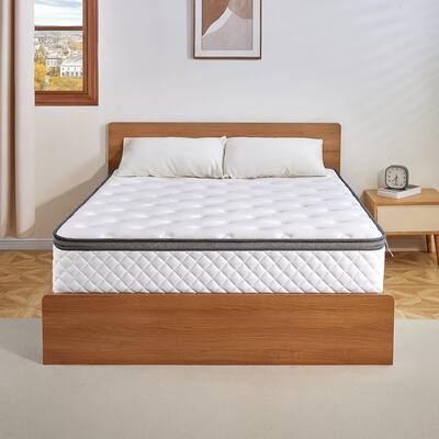 IFLUOUS 10 in. Firm Hybrid Memory Foam Mattress with CertiPUR-US and Oeko-TEX , Featuring Reinforced Springs.