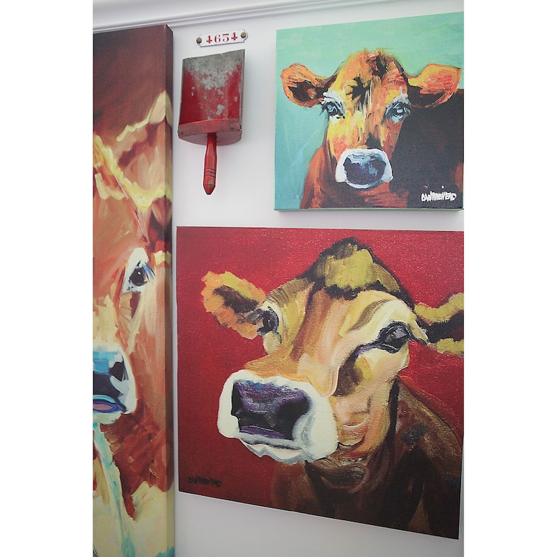 Canvas Wall Decor with Cow Image