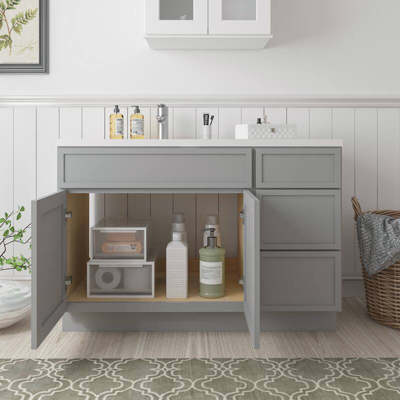 Vanity Art 45" Birch Freestanding Bathroom Vanity Cabinet without Top