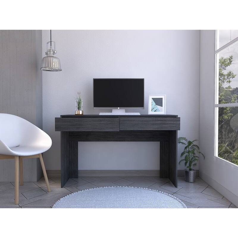 2-Drawer Computer Desk with wood legs