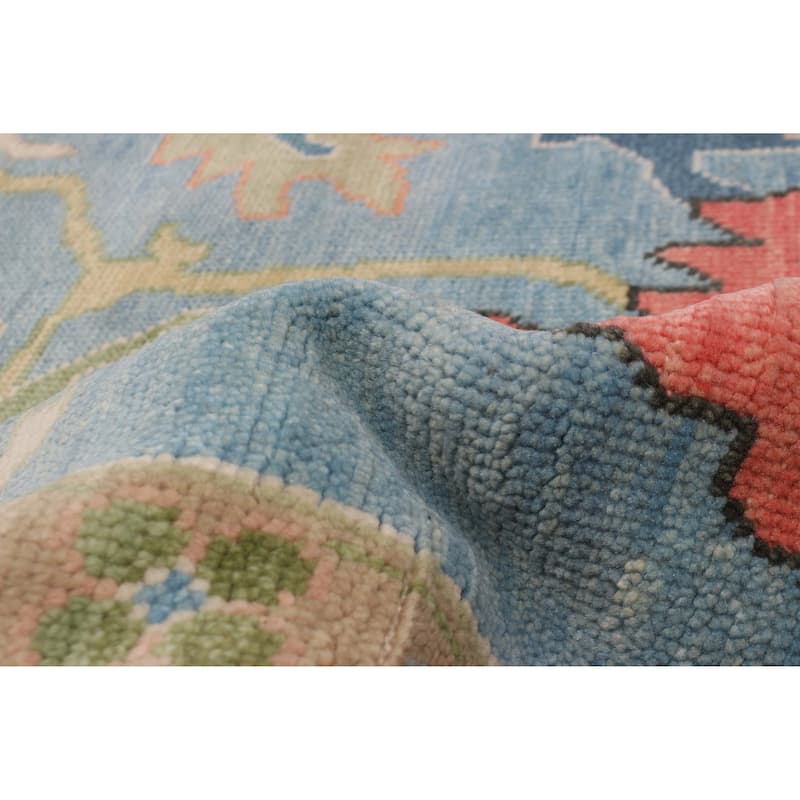 ECARPETGALLERY Hand-knotted Modern Oushak Sky Blue Wool Rug - 8'8 x 12'0