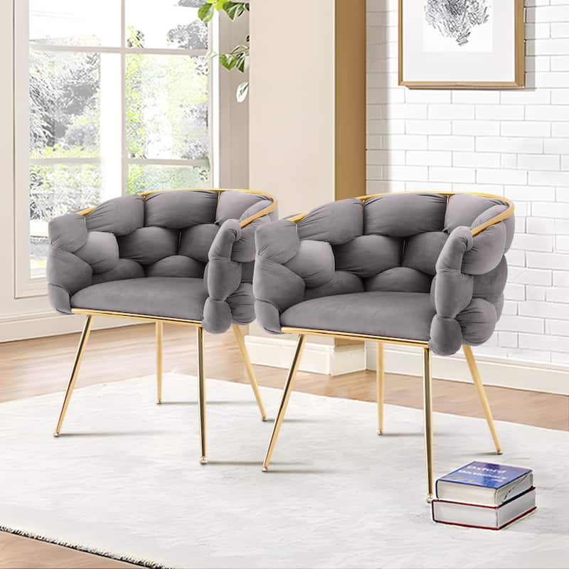 Modern Velvet Dining Chair with Metal Legs