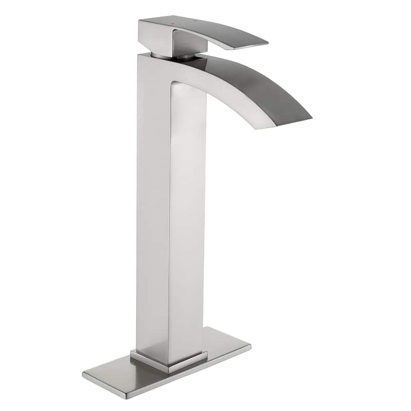 Rbrohant Single Handle Bathroom Vessel Sink Faucet, Waterfall Single Hole Basin Faucets