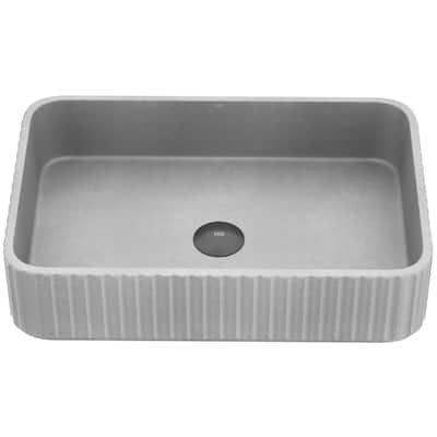 VIGO Windsor 21"L x 14"W x 5"H Concreto Stone Rectangular Bathroom Vessel Sink