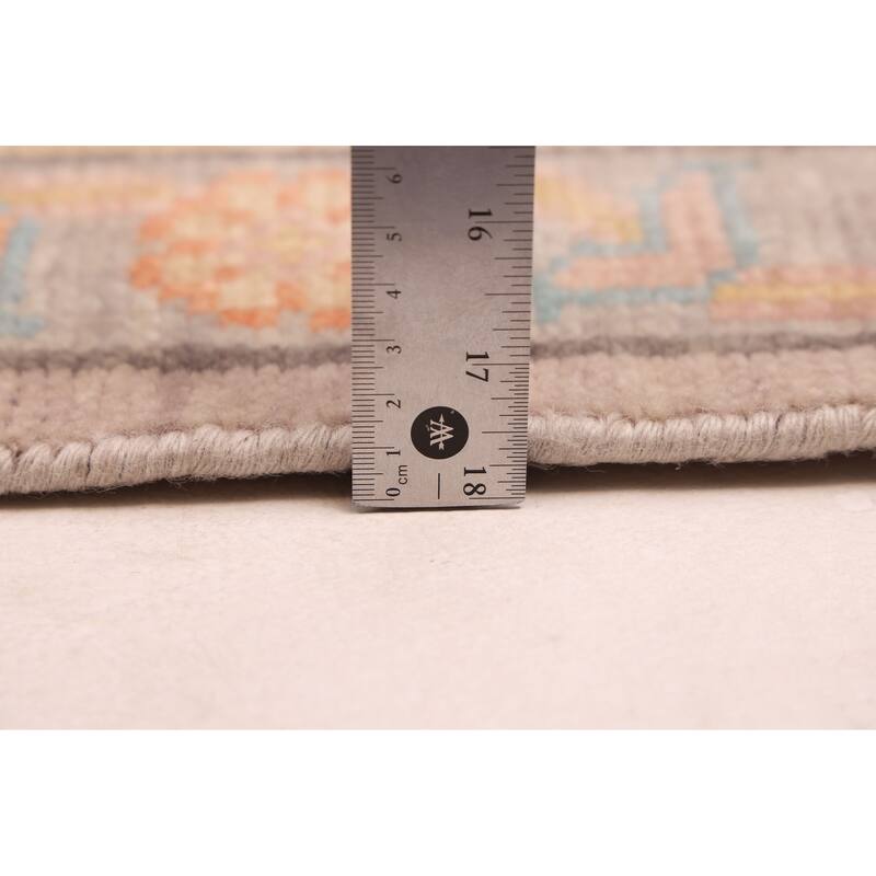 ECARPETGALLERY Hand-knotted Modern Oushak Light Grey Wool Rug - 8'11 x 11'11