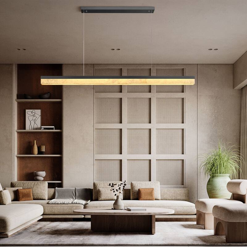 KAYLA Alabaster Pendant Light 1200 - 1800 Matte Black/Gold