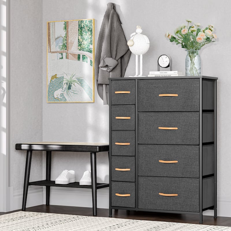 VredHom 9 Drawers Dresser Fabric Storage Units Organizer Tower
