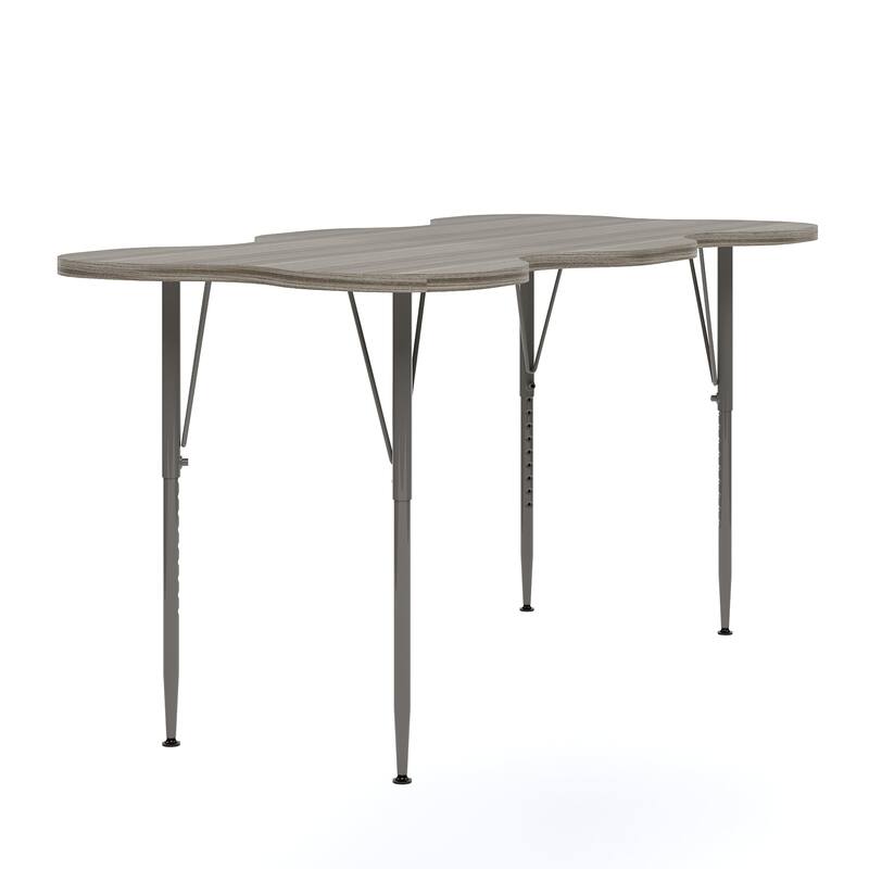 Tot Mate 60" W x 30" D My Place Rectangular Kids Table, Height 21" to 30", Ready-To-Assemble - Shadow Elm Gray
