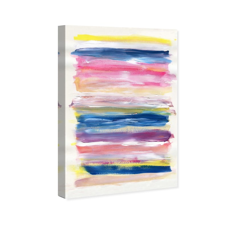 Wynwood Studio Abstract The Dawn Today Pink and Dark Blue Modern & Contemporary Wall Art Canvas Print