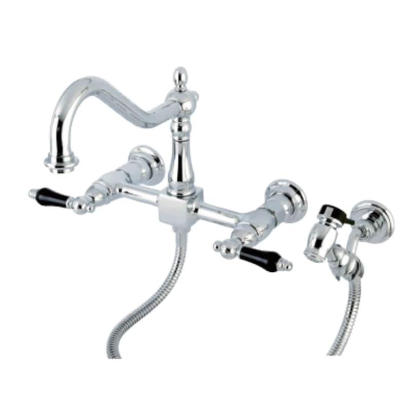 Kingston Brass Duchess 1.8 GPM Wall Mounted Bridge Kitchen Faucet - - Polished Chrome