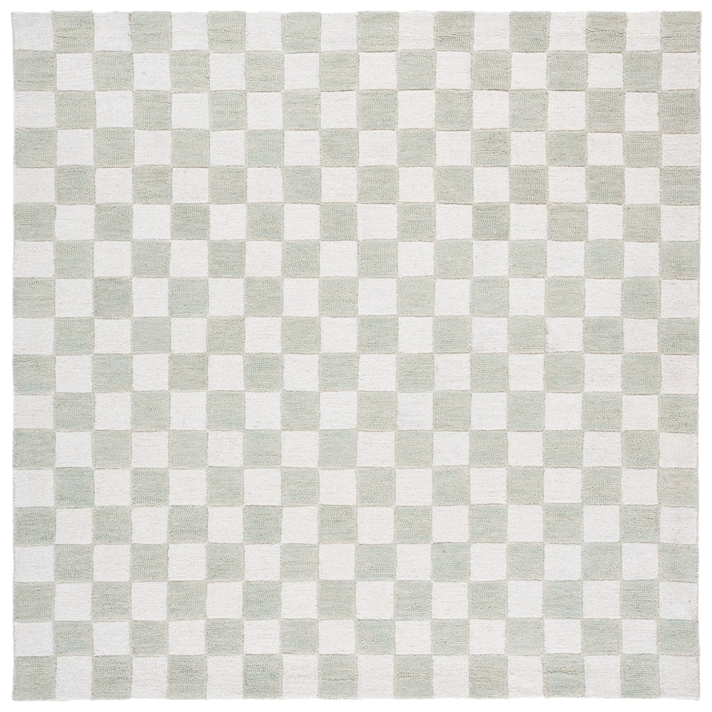 SAFAVIEH Handmade Ebony Gulnur Farmhouse Checkered Wool Rug