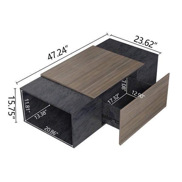 47 Inch Modern Farmhouse Drawer Coffee Table - Bed Bath & Beyond - 40466334