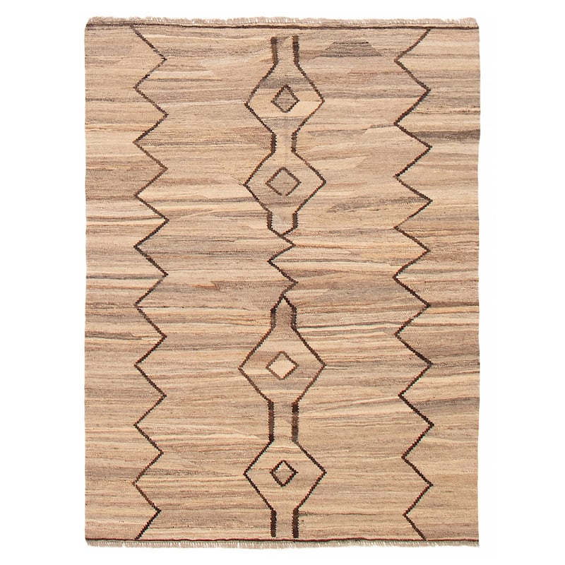 Sivas Taupe Kilim 5'0" x 6'9" - 5'0 x 6'9 - Taupe - 5'0 x 6'9