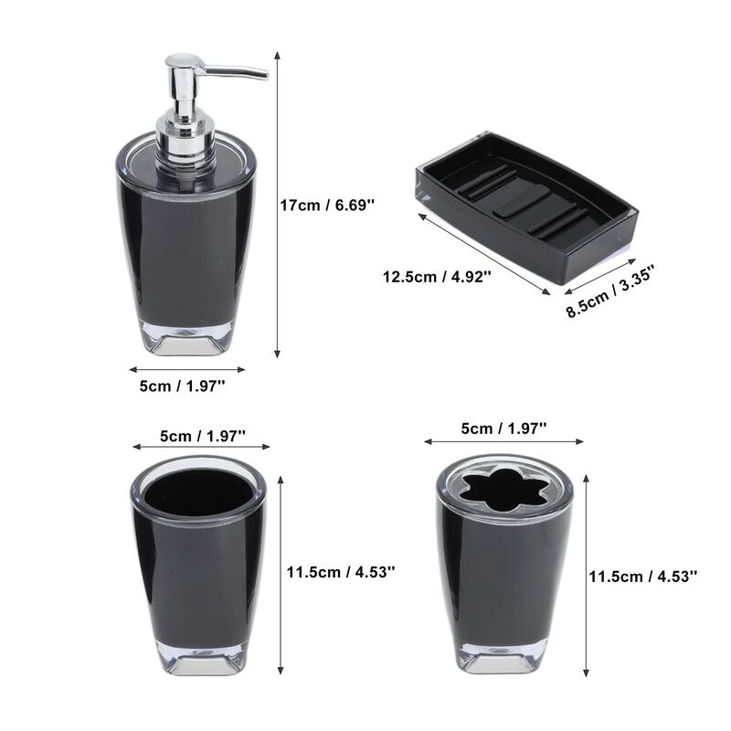 1 Set Reusable Bathroom Accessories Set for Bathroom Vanities - Black