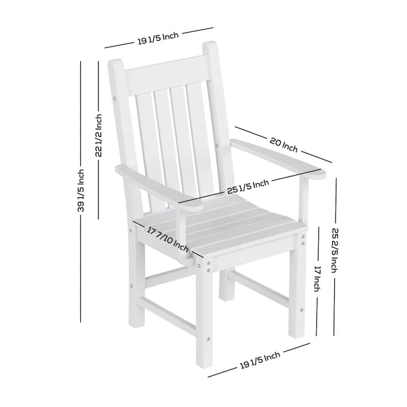 Laguna Hdpe All Weather Outdoor Patio Dining Set with Rectangle Table, Side Chairs (7-Piece Set)