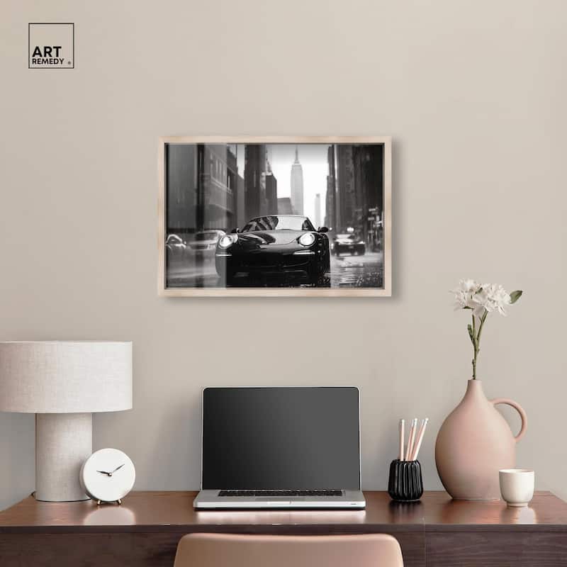 Driving in the Rain NYC Shadowbox by Art Remedy