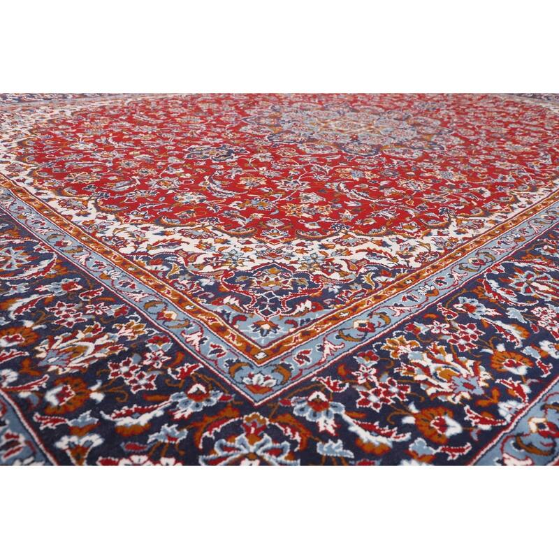 Traditional Red Kashan Turkish Area Rug Oriental Machine-Made Carpet - 9'9" x 12'11"