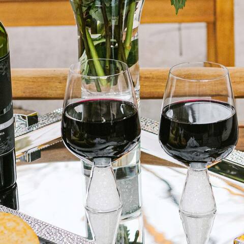 Sparkles Home Rhinestone Stemless Crystal-Filled Wine Glass - Set of 6