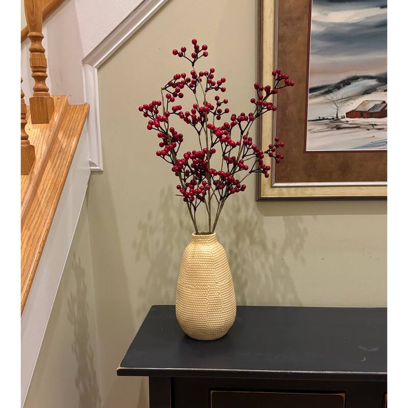 25" Red Berry Spray, Set of 3