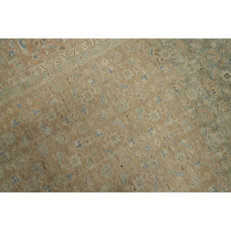 Hand Knotted Oriental 100% Wool Carpet Traditional All-Over Multi-Colored Tabriz Area Rug - 10' 4'' X 7' 6''