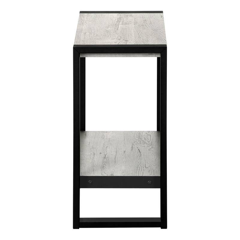 HomeRoots 24" Black And Gray End Table With Shelf - 23.75' X '23.75' X '12