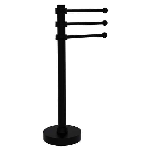 Allied Brass Vanity Top 3 Swing Arm Guest Towel Holder with Twisted Accents in Matte Gray Allied Brass Vanity Top 3 Swing Arm Guest Towel Holder with Twisted Accents in Matte Gray