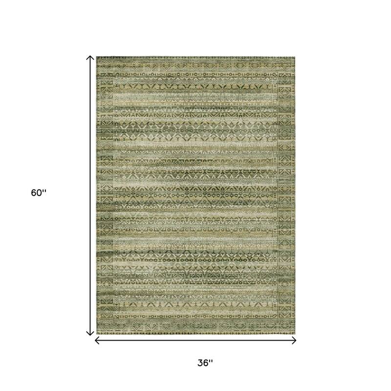 HomeRoots Striped Transitional Rectangle Outdoor Rug