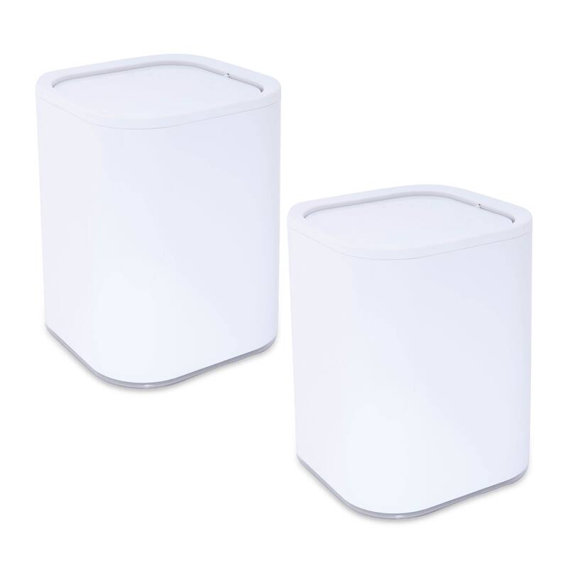 Bath Bliss 2 Pack 8L Acrylic Waste Bin - White - 7.5"x 7.5"x 10"
