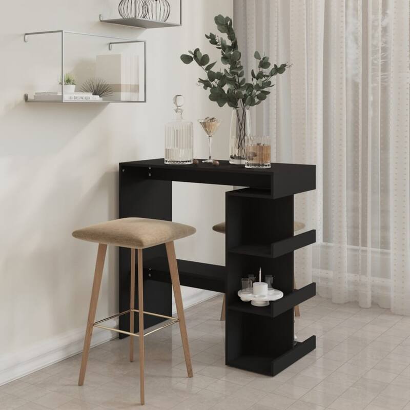 vidaXL Bar Table with Storage Rack 39.4"x19.7"x40" Engineered Wood - 39.4" x 19.7" x 40"