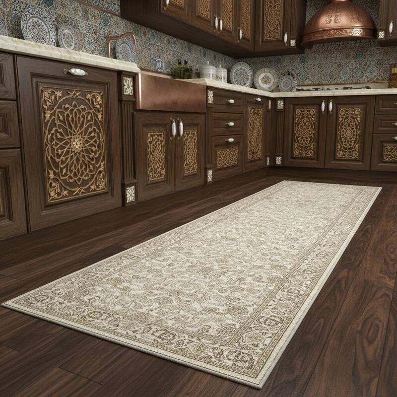 HomeRoots Floral Medallion Persian Runner Area Rug - 2' X 8' - 2' X 8'