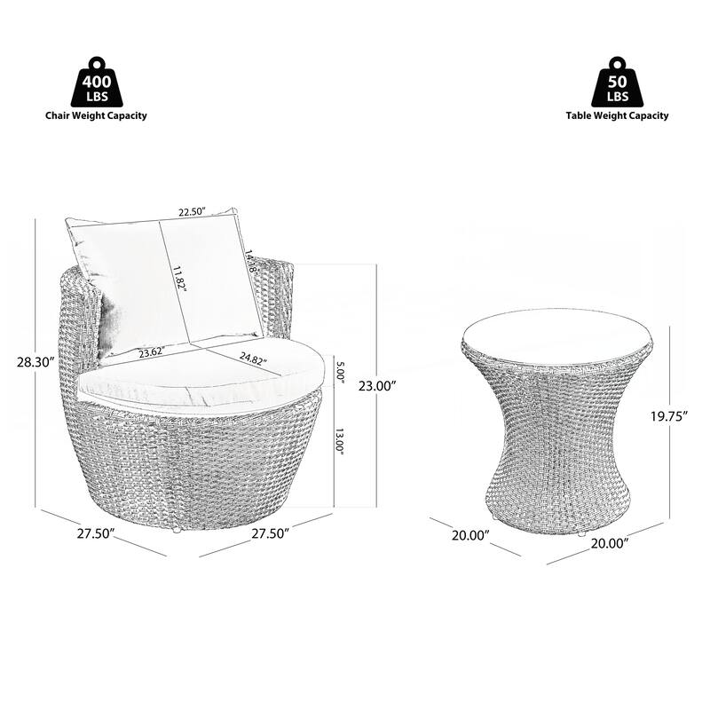 3PC PE Chair set